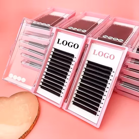 Koreanische PBT CD Curl Wimpern Mix Länge Flache Ellipse Wimpernverlängerungen Natürliche Matte Schwarz Falsche Ellipse Flache Wimpern